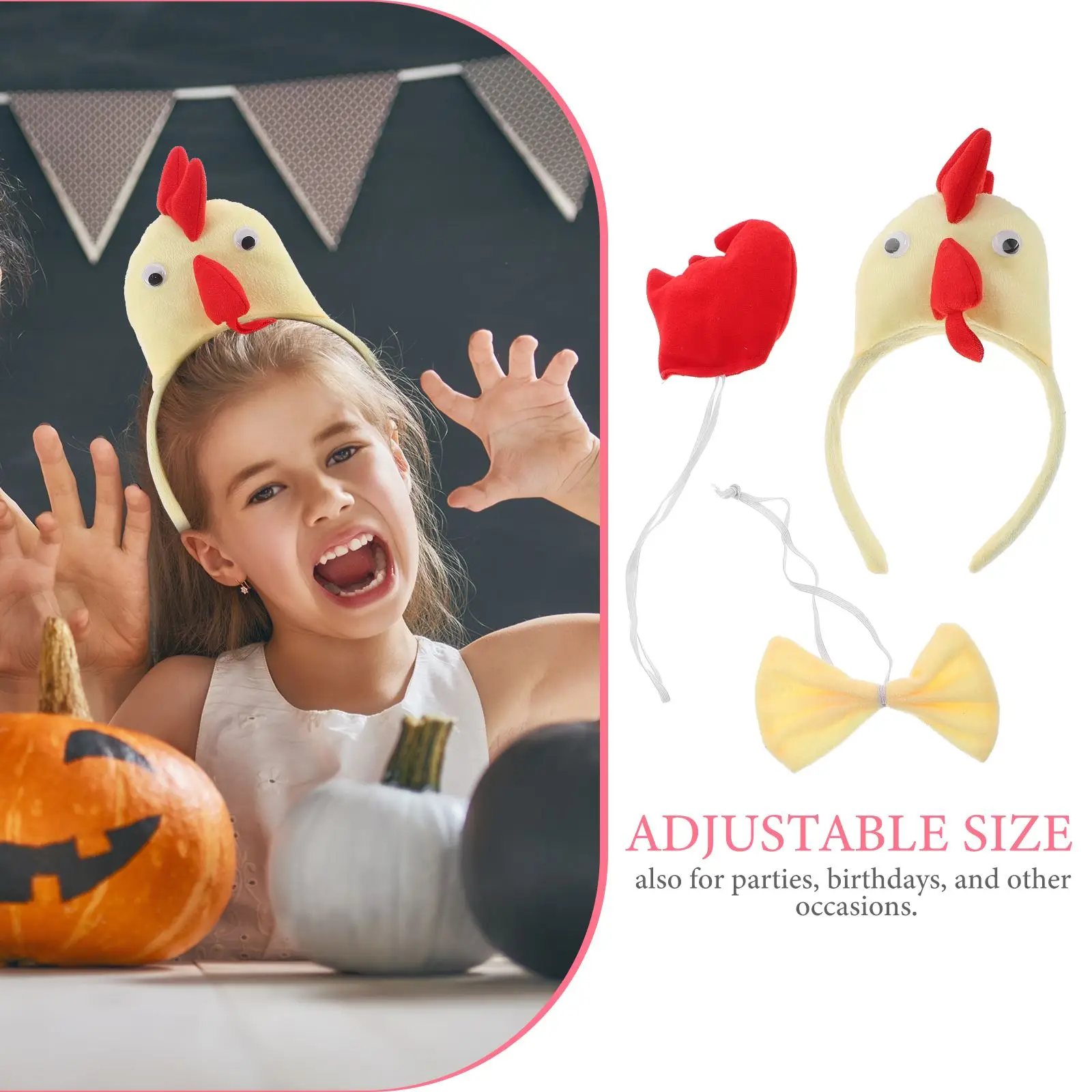 Halloween Rooster Costumes Set Rooster Animal Hair Hoop Chicken Chick Headband Bow Tie Tail Suitable Halloween Dress Up Party
Halloween Rooster Costumes Set Rooster Animal Hair Hoop Chicken Chick Headband Bow Tie Tail Suitable Halloween Dress Up Party
