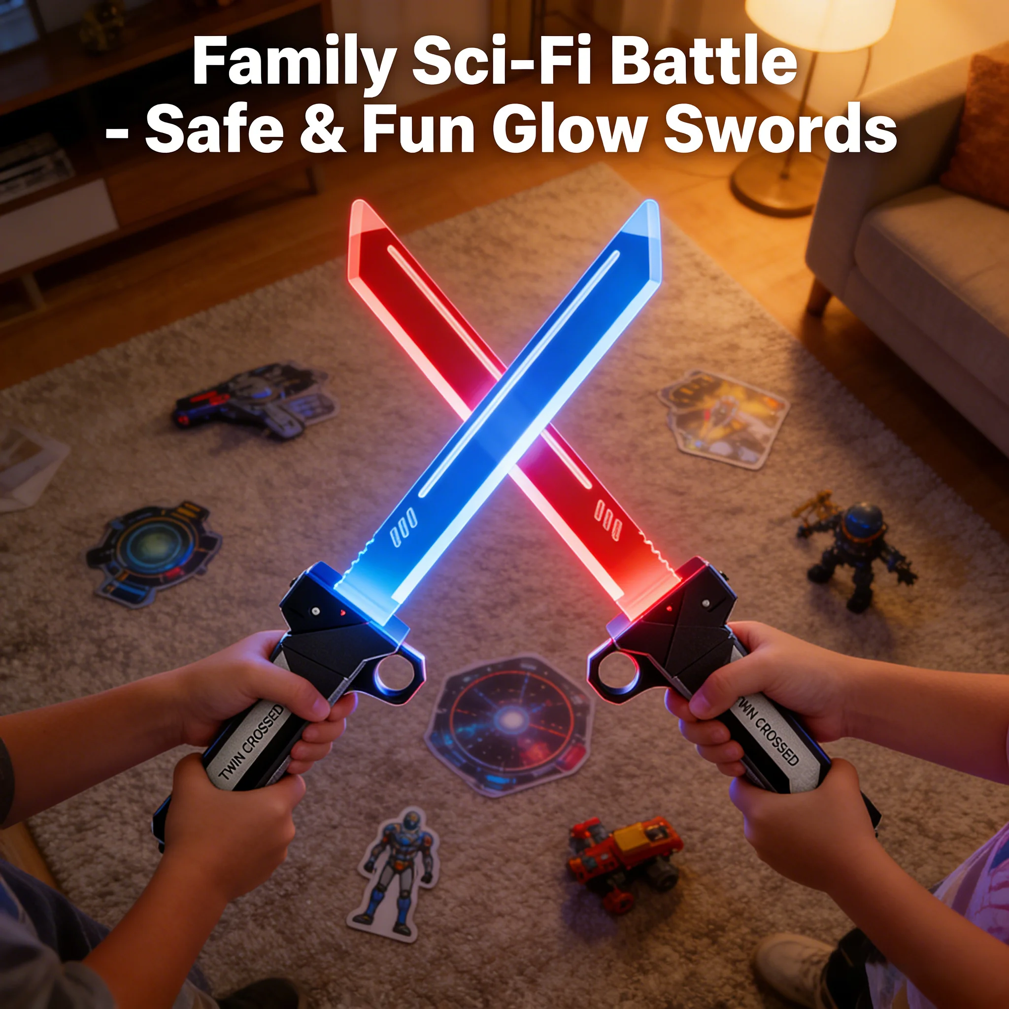 Retractable Light-Up Dual Swords — Features Spinning Action and Blue Light Effects; Detachable Light Blades
Retractable Light-Up Dual Swords — Features Spinning Action and Blue Light Effects; Detachable Light Blades