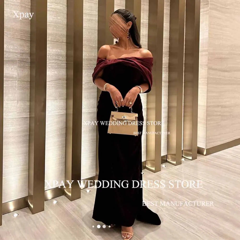 XPAY Vintage Velvet Mermaid Evening Dresses Off The Shoulder Short Sleeve Saudi Arabic Formal Party Prom Gowns Night Occasion
XPAY Vintage Velvet Mermaid Evening Dresses Off The Shoulder Short Sleeve Saudi Arabic Formal Party Prom Gowns Night Occasion