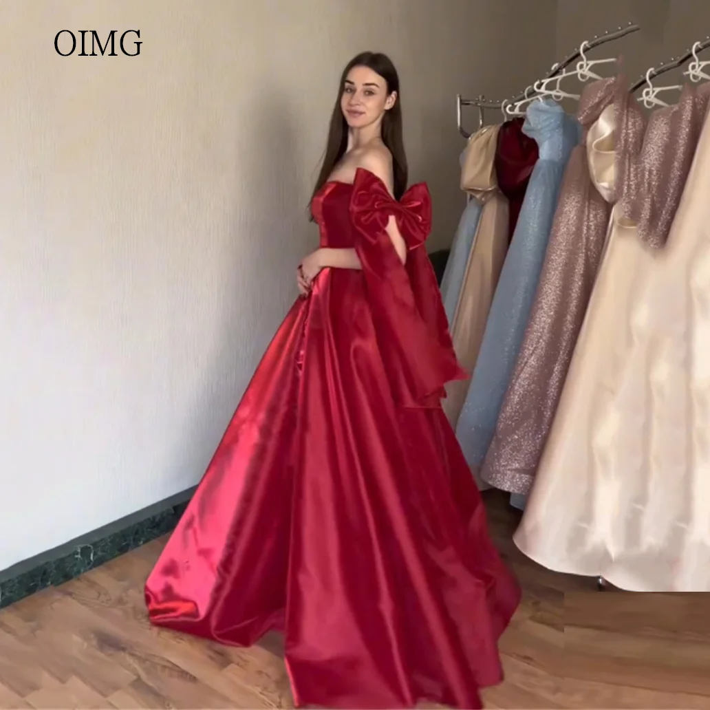 OIMG Elegant Red A Line Prom Gowns Bow Off The Shoulder Party Gown Floor Length Evening Dress vestidos de festa Customized
OIMG Elegant Red A Line Prom Gowns Bow Off The Shoulder Party Gown Floor Length Evening Dress vestidos de festa Customized
