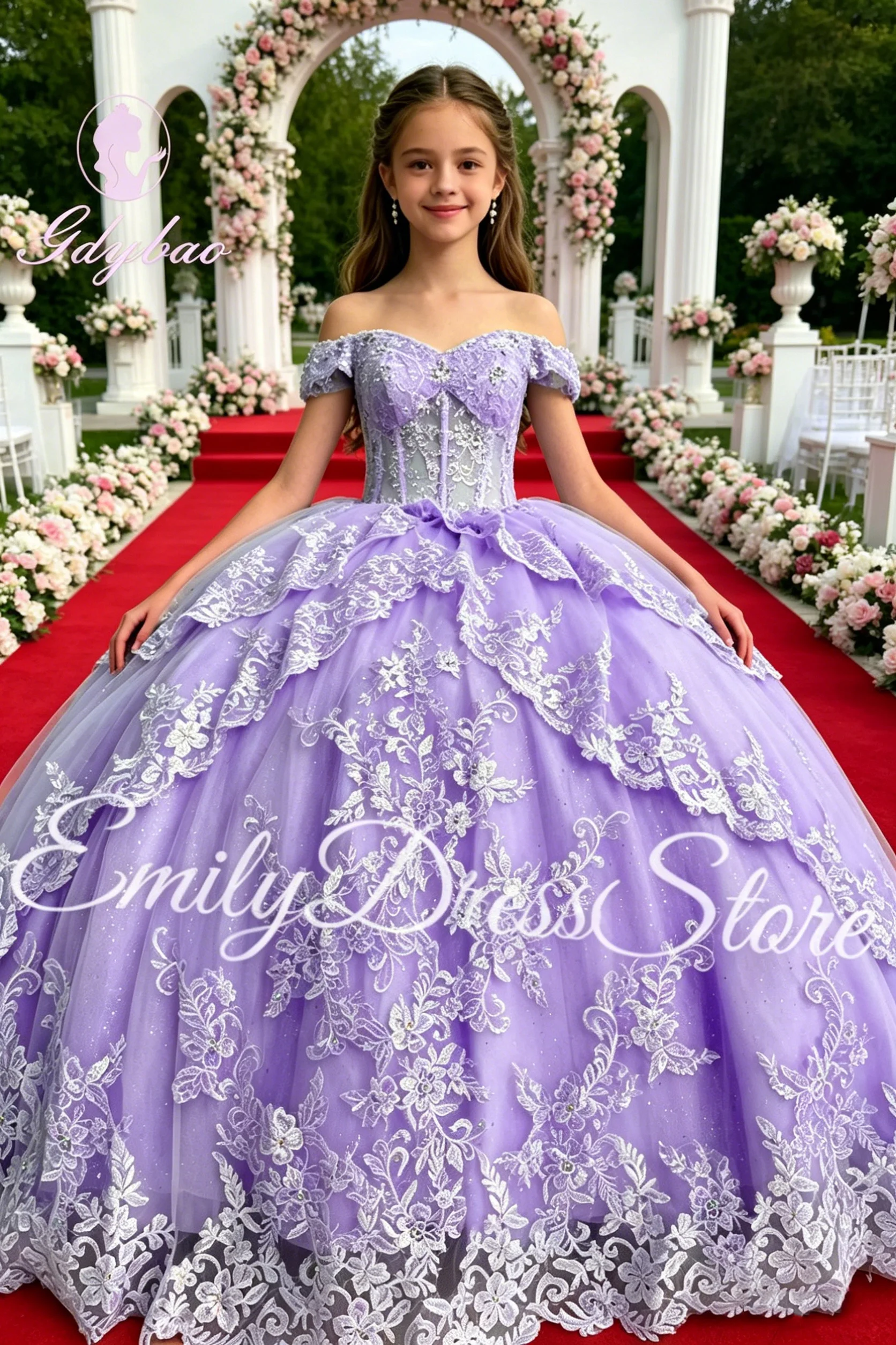 Customized Purple Flower Girl Dress for Wedding Lace Off Shoulder Applique Puffy Kids Birthday Party First Communion Gown
Customized Purple Flower Girl Dress for Wedding Lace Off Shoulder Applique Puffy Kids Birthday Party First Communion Gown