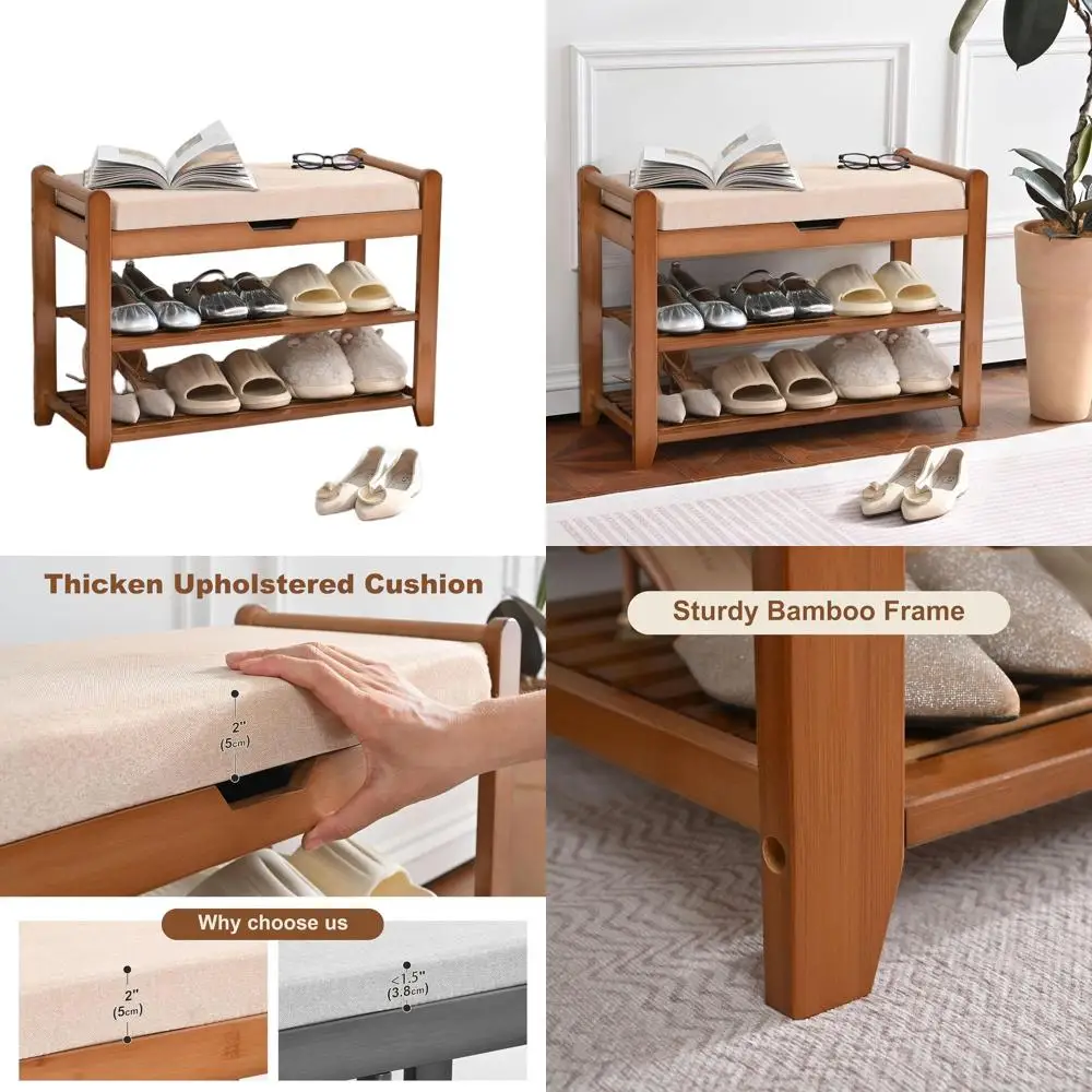 Cushioned Shoe Storage Bench, 27.6 Entryway Lift-Top, Holds 330lb for Home
Cushioned Shoe Storage Bench, 27.6 Entryway Lift-Top, Holds 330lb for Home
