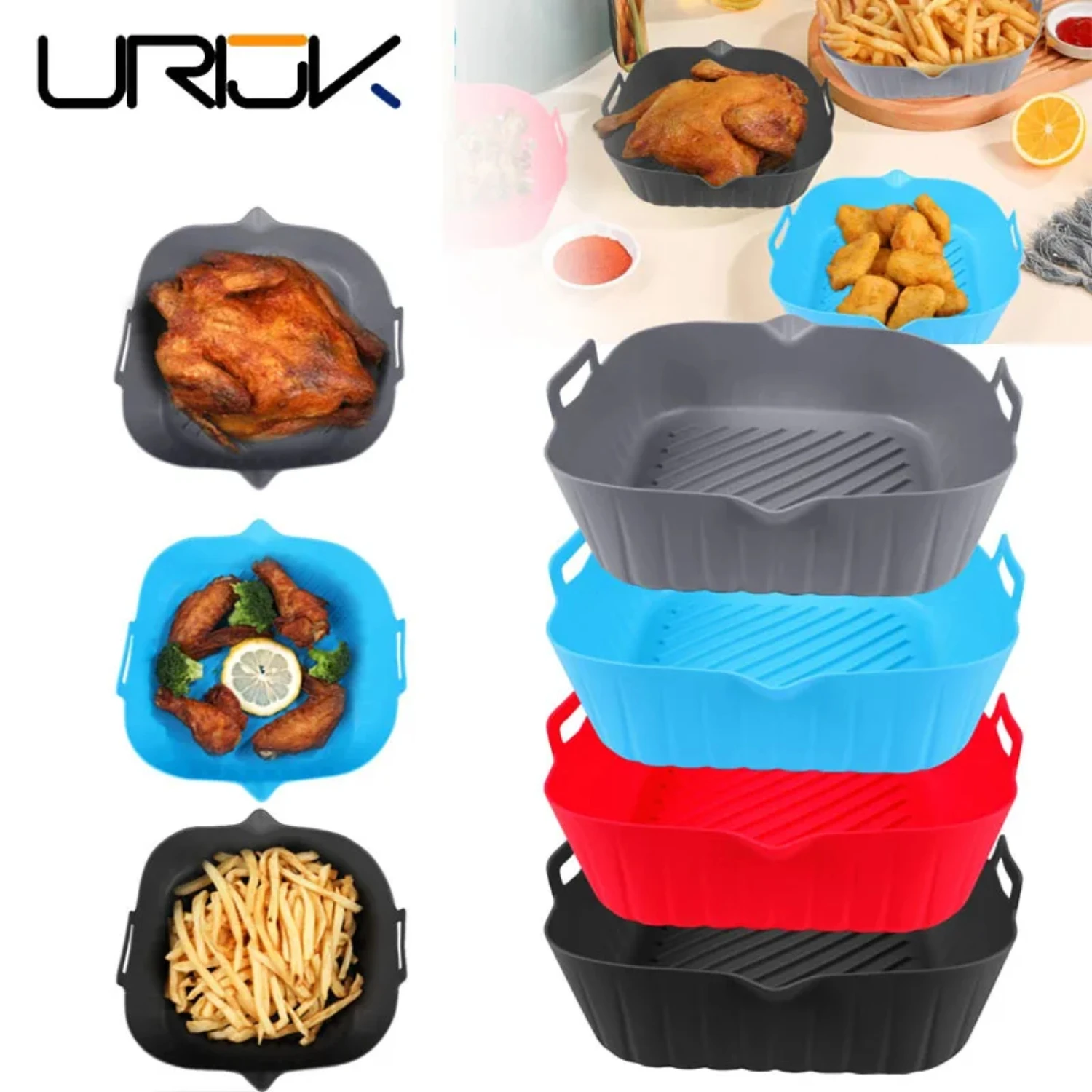 Silicone Basket Pot Tray Airfryer Liner Air Fryer Reusable Container Pan Baking Mold Canister Shape Protector
Silicone Basket Pot Tray Airfryer Liner Air Fryer Reusable Container Pan Baking Mold Canister Shape Protector