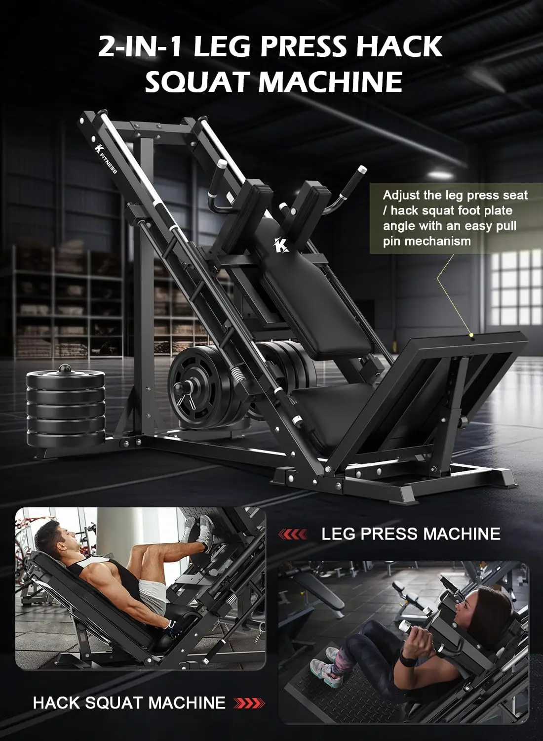 Leg Press Hack Squat Machine, Adjustable Leg Press Machine for Full Lower Body, Weight Storages for Lower Body Training
Leg Press Hack Squat Machine, Adjustable Leg Press Machine for Full Lower Body, Weight Storages for Lower Body Training