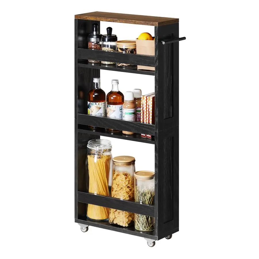 4Tier SlideOut Storage Cart, Slim Kitchen Cart for Small Spaces, with Wheels, Handle, Bathroom, Laundry Room, 5.9 x 17 x 34.1 In
4Tier SlideOut Storage Cart, Slim Kitchen Cart for Small Spaces, with Wheels, Handle, Bathroom, Laundry Room, 5.9 x 17 x 34.1 In