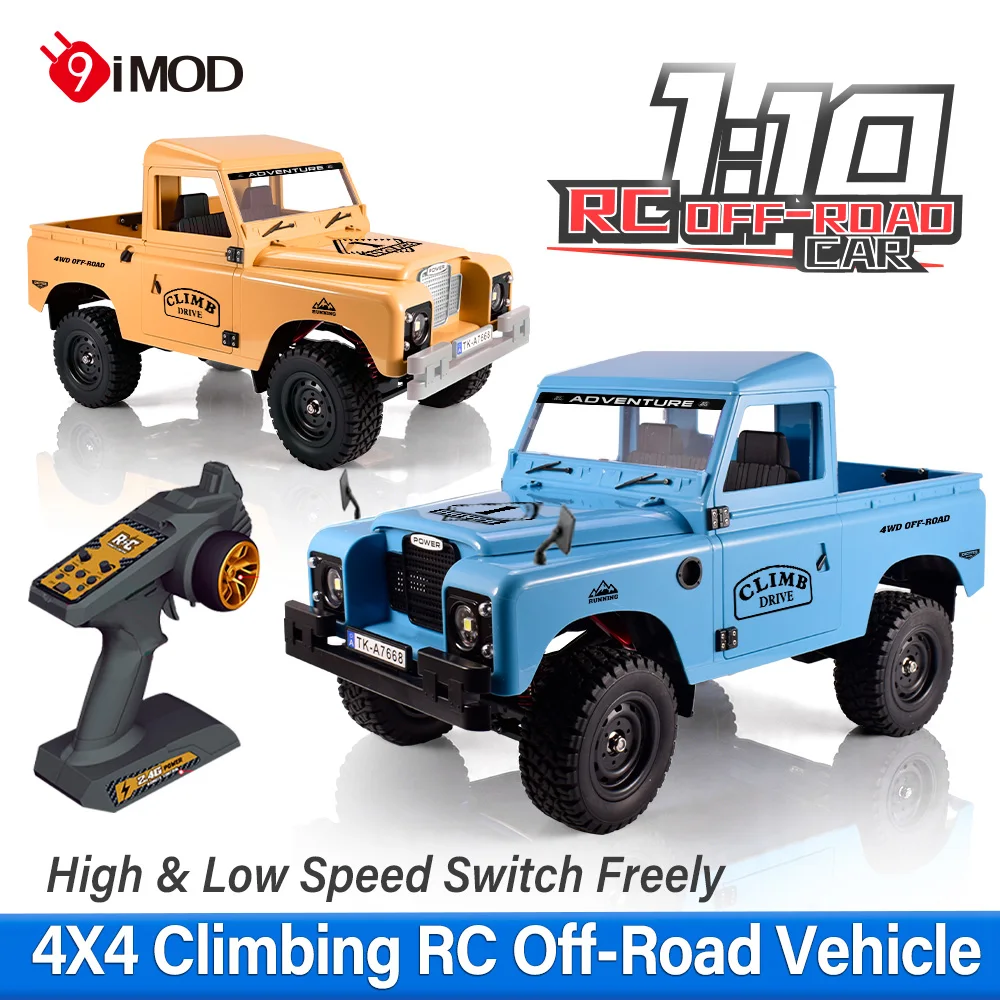 9IMOD RC Crawler 1:10 4WD Off-Road Truck Dual Speed 380 Motor 19g Servo LED Lights Opening Doors Long Range Remote Control
9IMOD RC Crawler 1:10 4WD Off-Road Truck Dual Speed 380 Motor 19g Servo LED Lights Opening Doors Long Range Remote Control