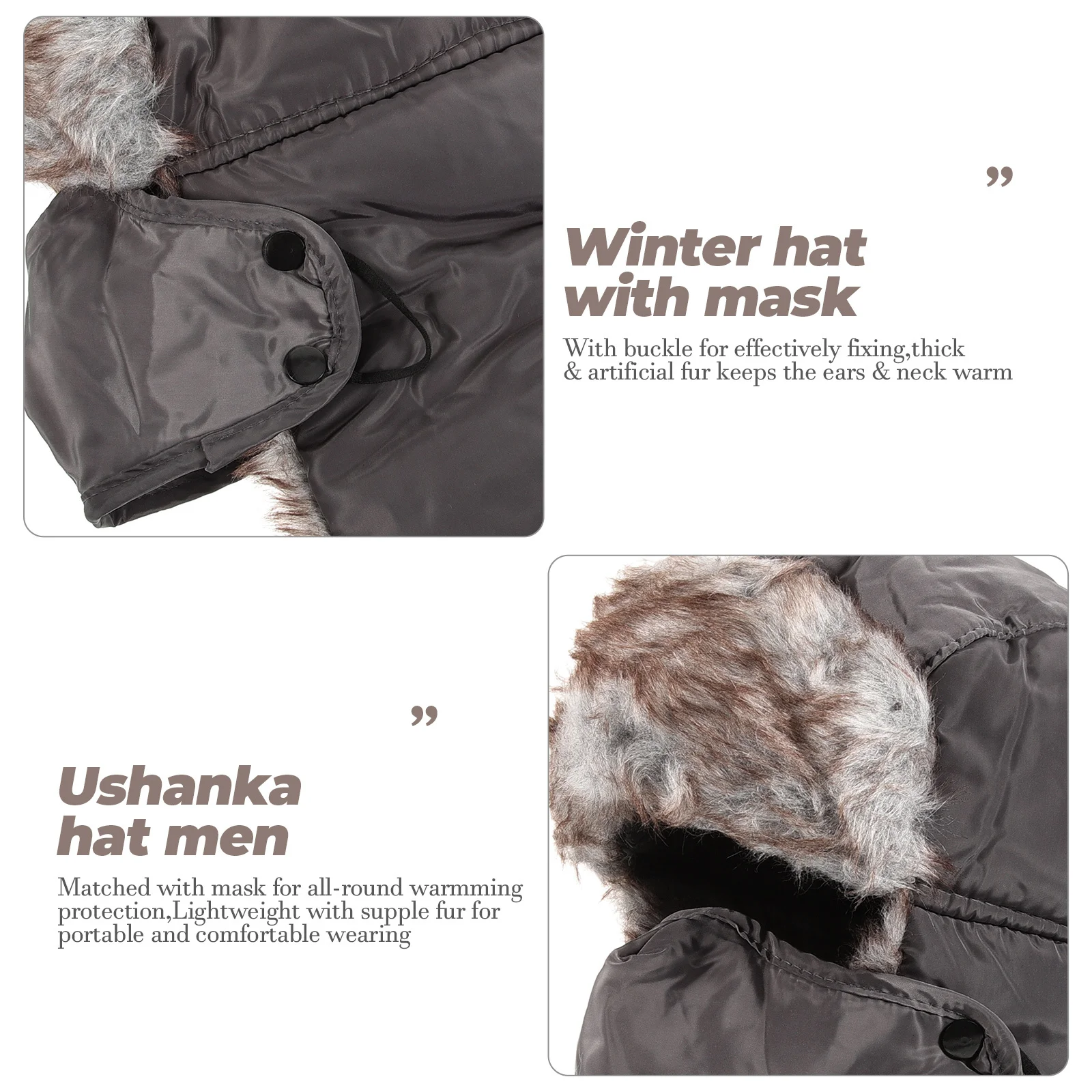 Мужская и женская зимняя шапка-траппер с маской и капюшоном, шапка-ушанка для погоды, ветрозащитная, термозащитная, серая
Мужская и женская зимняя шапка-траппер с маской и капюшоном, шапка-ушанка для погоды, ветрозащитная, термозащитная, серая