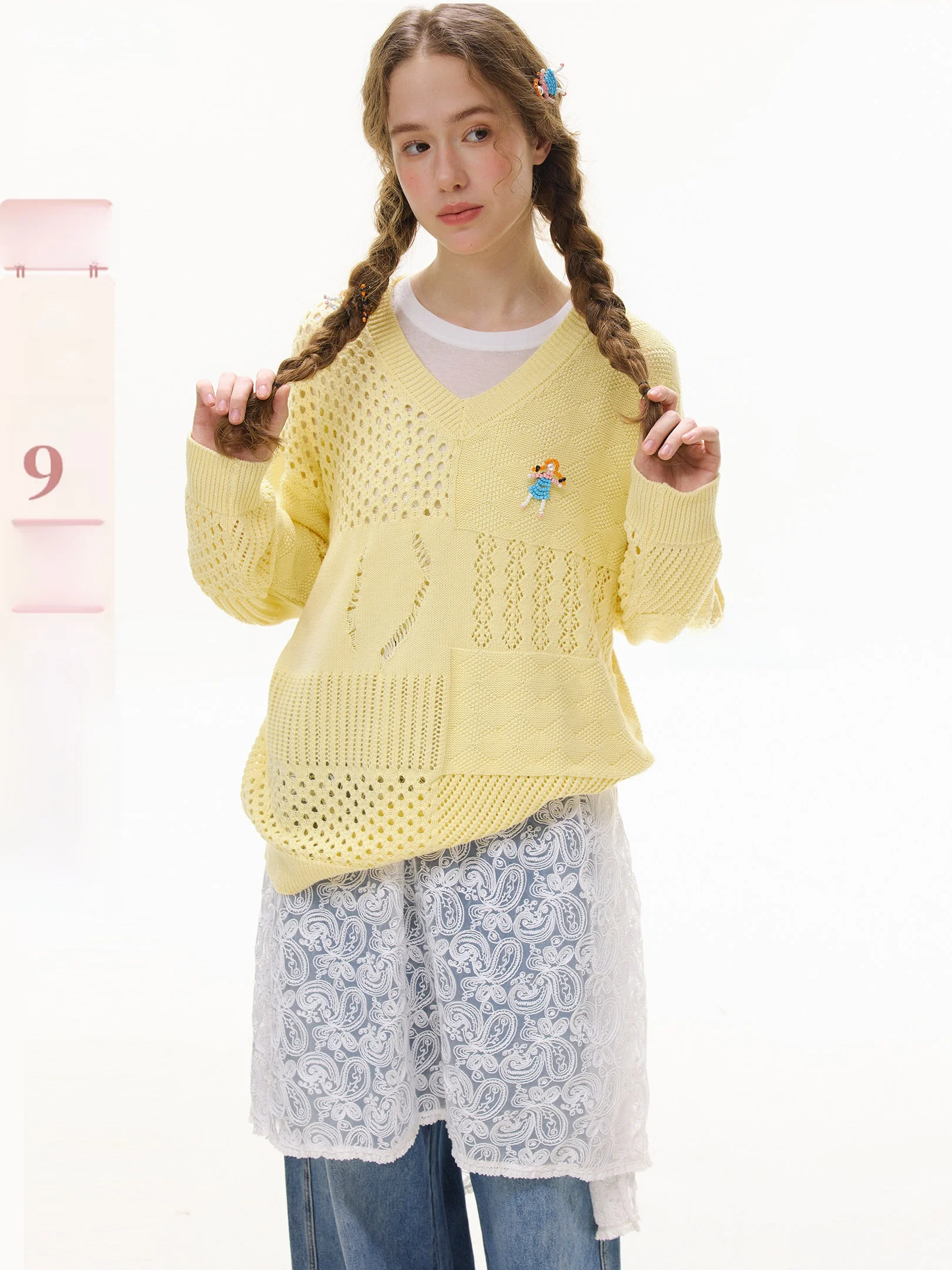 Spring 2026 DTA Hollow out Knitted Sweater Soft V-Ne Long Sve Women's Comfortable Breathable Faion Casual Top
Spring 2026 DTA Hollow out Knitted Sweater Soft V-Ne Long Sve Women's Comfortable Breathable Faion Casual Top