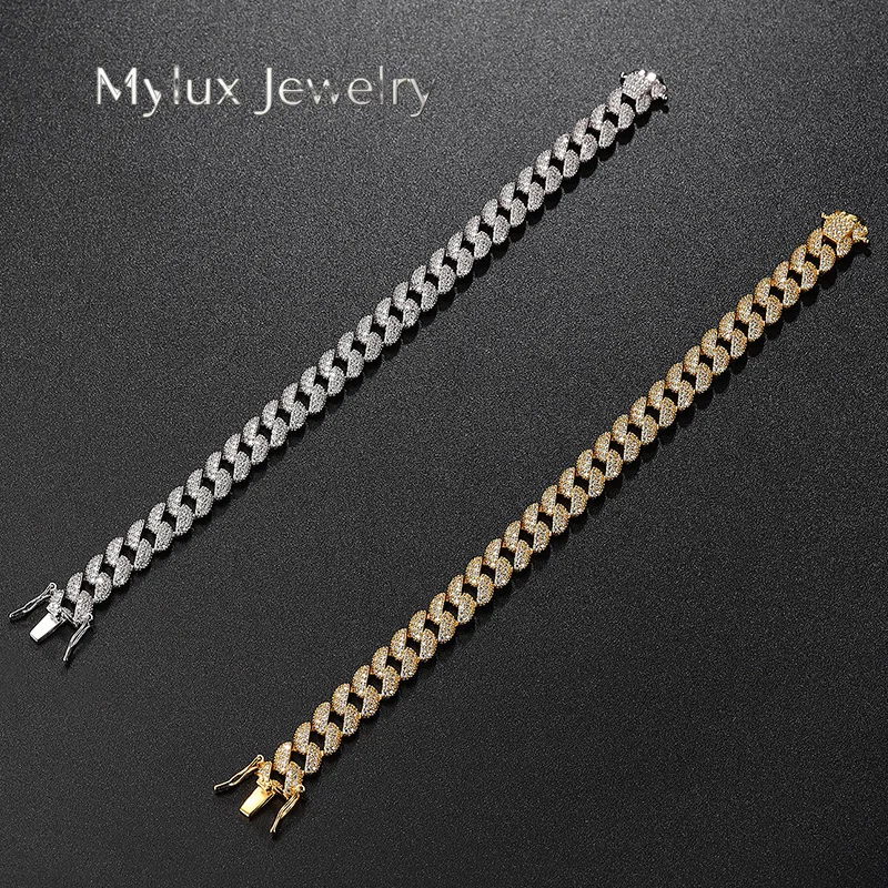 Mylux Jewelry Luxury Solid Platinum PT950 18K gold Men's and Women's Full Diamond Moissanite Cuban Chain Bracelet Hip Hop Bracel
Mylux Jewelry Luxury Solid Platinum PT950 18K gold Men's and Women's Full Diamond Moissanite Cuban Chain Bracelet Hip Hop Bracel
