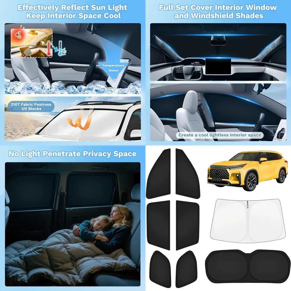 Toyota Grand Highlander 2024-2026 УФ-блокирующие боковые и задние оконные шторы, защита конфиденциальности и защиты от солнца для кемпинга, 8 предметов затемнения
Toyota Grand Highlander 2024-2026 УФ-блокирующие боковые и задние оконные шторы, защита конфиденциальности и защиты от солнца для кемпинга, 8 предметов затемнения