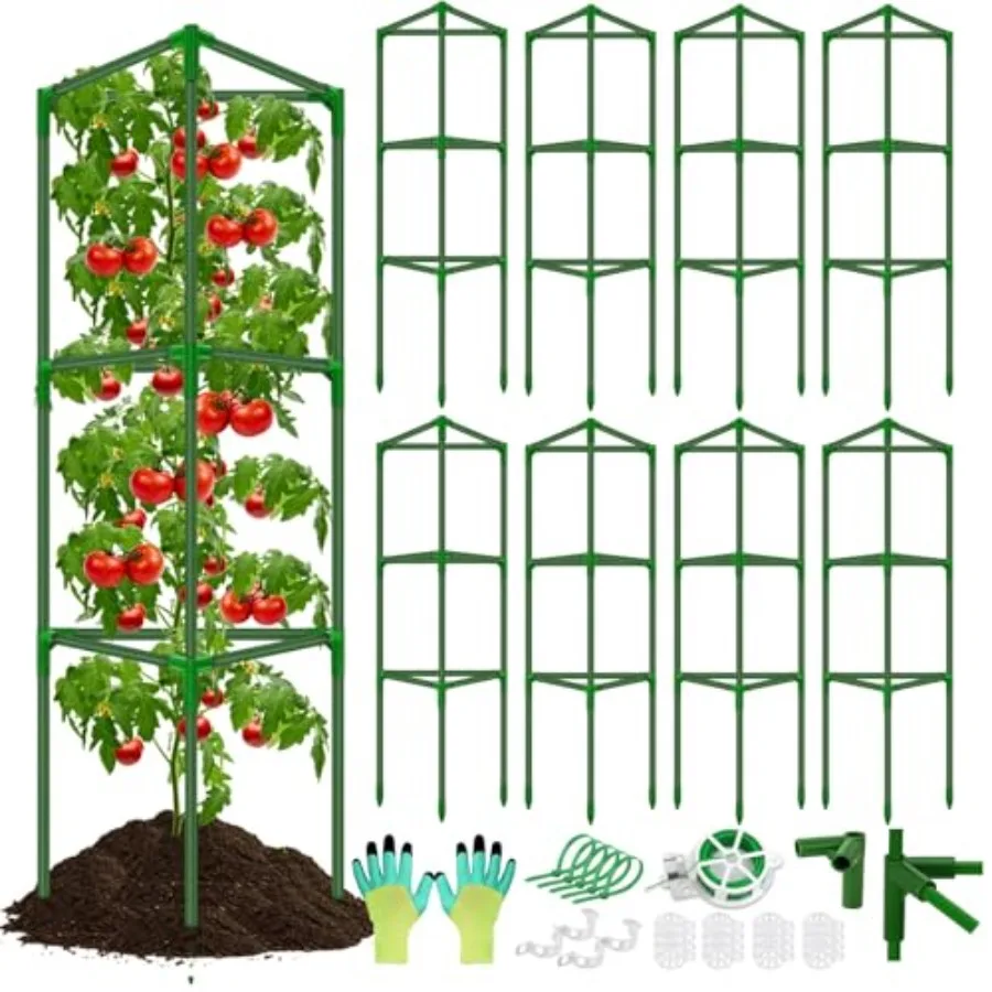 Tomato Cages for Garden, Tomato Cage Trellis, Garden Cage Heavy Duty Tomato Stake Support, Gardens Stakes Plant Cage for Pots P
Tomato Cages for Garden, Tomato Cage Trellis, Garden Cage Heavy Duty Tomato Stake Support, Gardens Stakes Plant Cage for Pots P