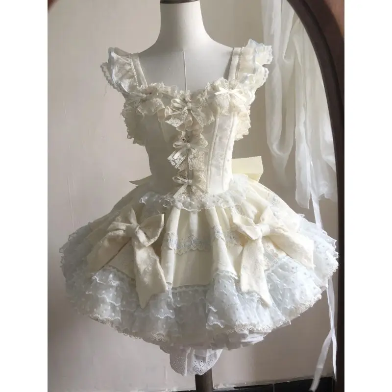 Викторианское винтажное элегантное платье принцессы Лолиты, женское кавайное кружевное платье с оборками и бантом, японские вечерние мини-платья Y2k
Викторианское винтажное элегантное платье принцессы Лолиты, женское кавайное кружевное платье с оборками и бантом, японские вечерние мини-платья Y2k