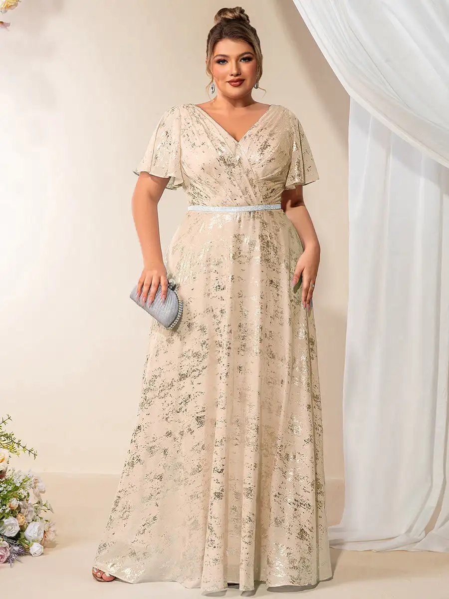 BAZIIINGAAA Party Dress Plus Size Short Sleeve Ruffle A-Line Floor Length V-Neck Evening Dresses
BAZIIINGAAA Party Dress Plus Size Short Sleeve Ruffle A-Line Floor Length V-Neck Evening Dresses