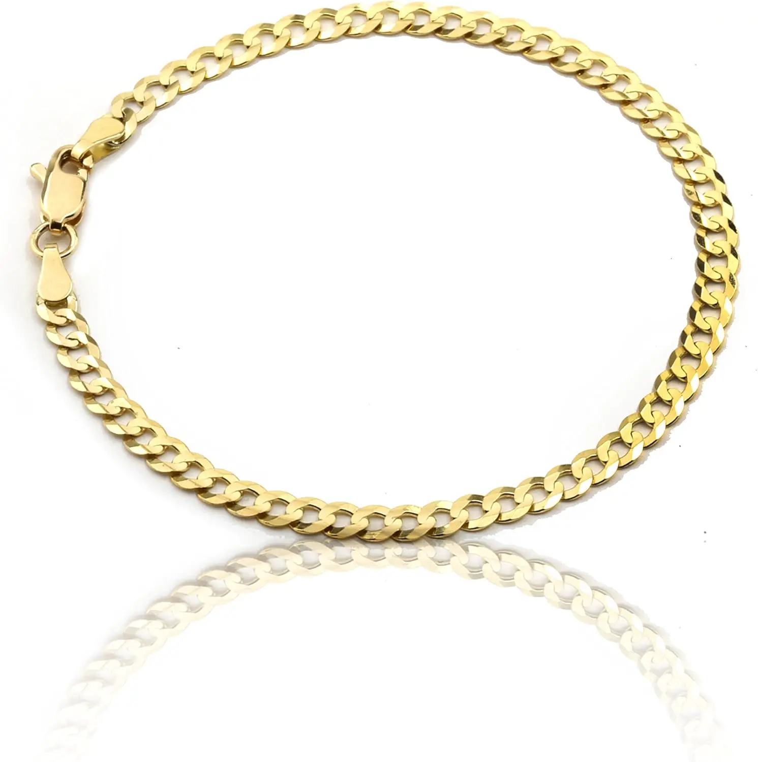 10k Yellow Gold or Two-Tone Gold 4mm Curb Cuban Chain Bracelet and Anklet, 7", 8", 9", 10" or 11 Inch
10k Yellow Gold or Two-Tone Gold 4mm Curb Cuban Chain Bracelet and Anklet, 7", 8", 9", 10" or 11 Inch