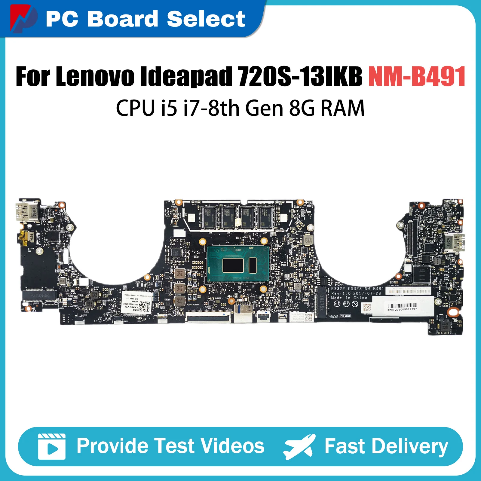 Для Lenovo Ideapad 720S - 13IKB материнская плата NM - B491 с процессором I5 - 8250U I7 - 8550U, 8 ГБ ОЗУ ES322 ES323 100% протестирована IdeaPad
Для Lenovo Ideapad 720S - 13IKB материнская плата NM - B491 с процессором I5 - 8250U I7 - 8550U, 8 ГБ ОЗУ ES322 ES323 100% протестирована IdeaPad
