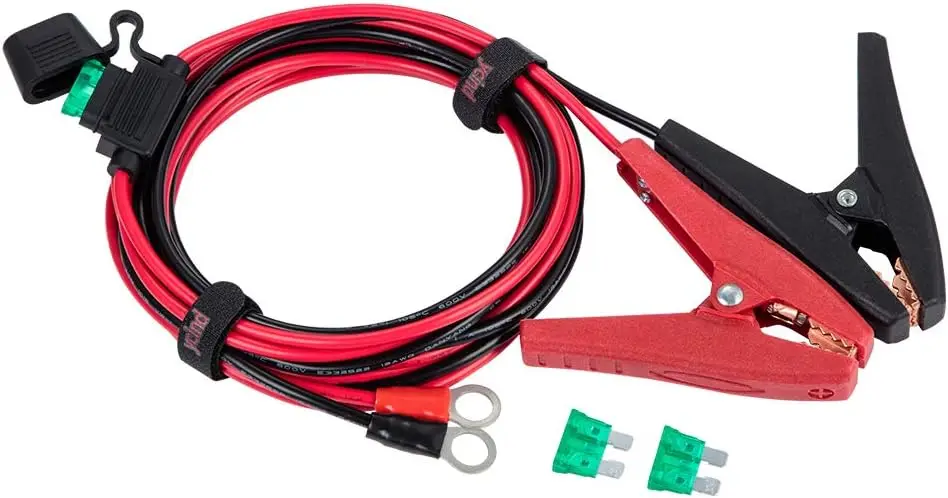 Battery Alligator Clips to 3/8" Ring Terminal, 30A Fuse, 12V/24V 12AWG 10Ft Boost Cable
Battery Alligator Clips to 3/8" Ring Terminal, 30A Fuse, 12V/24V 12AWG 10Ft Boost Cable