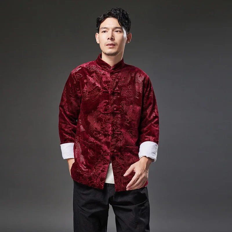 Fall Winter Men Vintage with Lining Long Sleeve Shirt Suit Chinese Style Velvet Chinese Men's Clothing Cardigan Coat
Fall Winter Men Vintage with Lining Long Sleeve Shirt Suit Chinese Style Velvet Chinese Men's Clothing Cardigan Coat