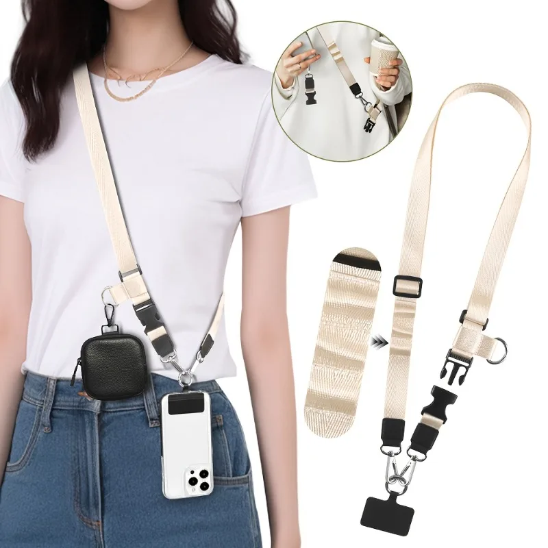 Solid Color Phone Lanyard Long Crossbody Strap - Universal Adjustable Cell Anti-Lost Phone Buckle Design Lanyard Neck Strap
Solid Color Phone Lanyard Long Crossbody Strap - Universal Adjustable Cell Anti-Lost Phone Buckle Design Lanyard Neck Strap