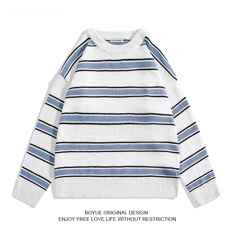Boyue Men's Casual Loose Knitted Sweater round Ne Stripe Pattern Autumn Winter Faion College Sle Japanese Sle Trendy
Boyue Men's Casual Loose Knitted Sweater round Ne Stripe Pattern Autumn Winter Faion College Sle Japanese Sle Trendy