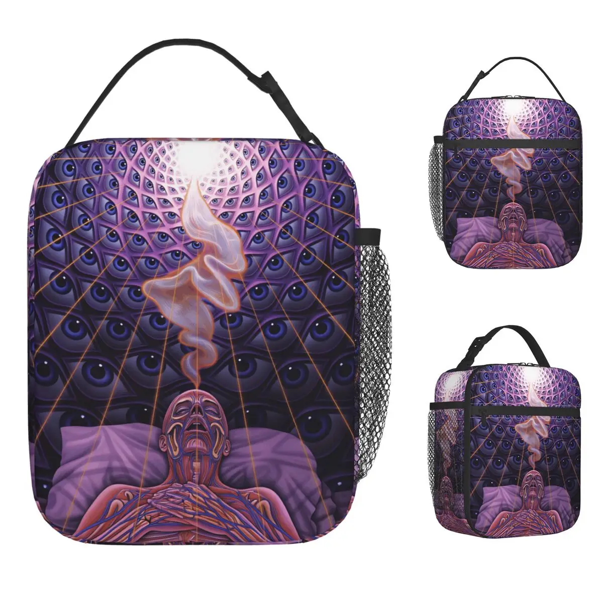 Alex Grey Trippy Психоделическая сумка для обеда Портативная коробка для завтрака Мужская школьная сумка-холодильник с принтом Винтажные водонепроницаемые термосумки-тоут
Alex Grey Trippy Психоделическая сумка для обеда Портативная коробка для завтрака Мужская школьная сумка-холодильник с принтом Винтажные водонепроницаемые термосумки-тоут