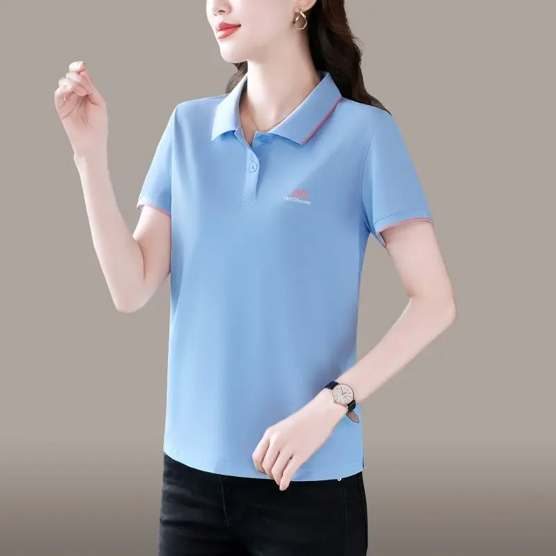 Lapel Printed Short Sleeve T-Shirt Women's 2025 Summer New Fashion Skinny Top Shirts for Women
Lapel Printed Short Sleeve T-Shirt Women's 2025 Summer New Fashion Skinny Top Shirts for Women
