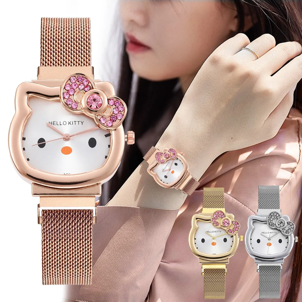 Fashion Diamond Bow Woman Watch Cute Girls Student Cartoon Anime Quartz Watches Metal Mesh Strap Best Clock Gifts for Women
Fashion Diamond Bow Woman Watch Cute Girls Student Cartoon Anime Quartz Watches Metal Mesh Strap Best Clock Gifts for Women