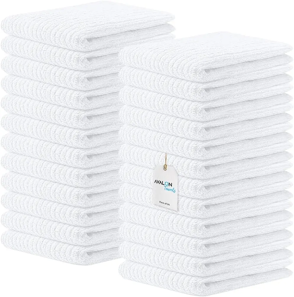 Avalon Towels Ribbed Bar Mop Towels 16x19 (Pack of 24) Absorbent and Durable White Bar Towels for Bartender, Multipurpose Kitchen Rags & Terry Cloth Rags
Avalon Towels Ribbed Bar Mop Towels 16x19 (Pack of 24) Absorbent and Durable White Bar Towels for Bartender, Multipurpose Kitchen Rags & Terry Cloth Rags
