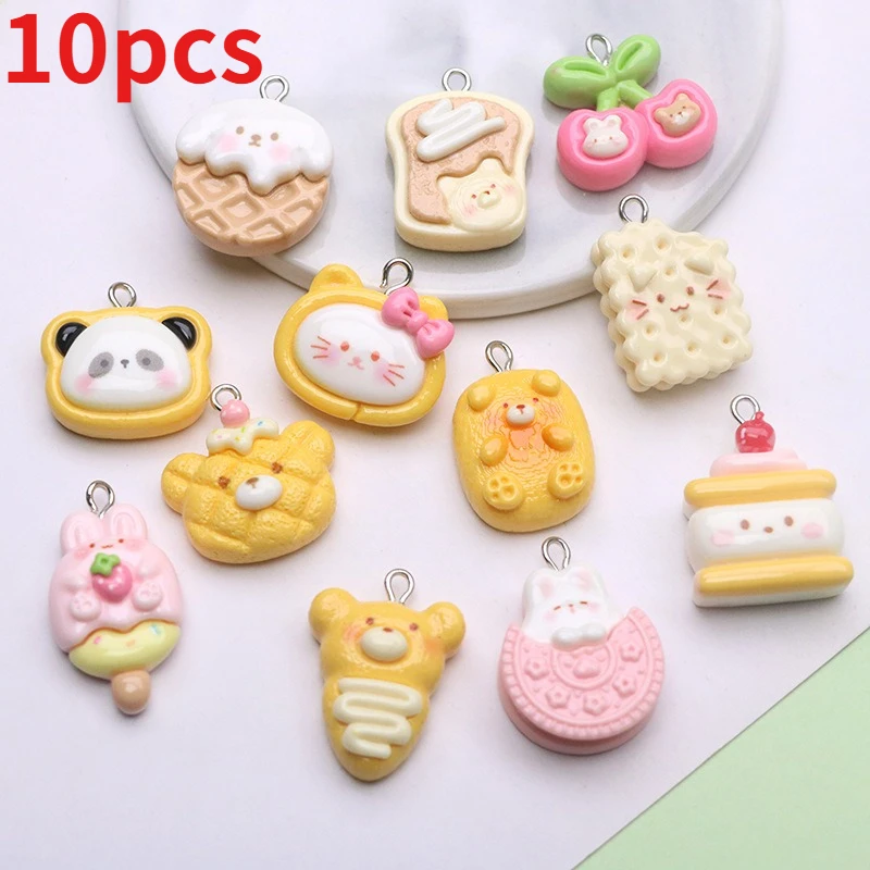 10Pcs Cute Cartoon Animal Bear Cookies Resin Charms DIY Pendant Fun Earrings Necklace Jewelry Decor Kawaii Keychain
10Pcs Cute Cartoon Animal Bear Cookies Resin Charms DIY Pendant Fun Earrings Necklace Jewelry Decor Kawaii Keychain