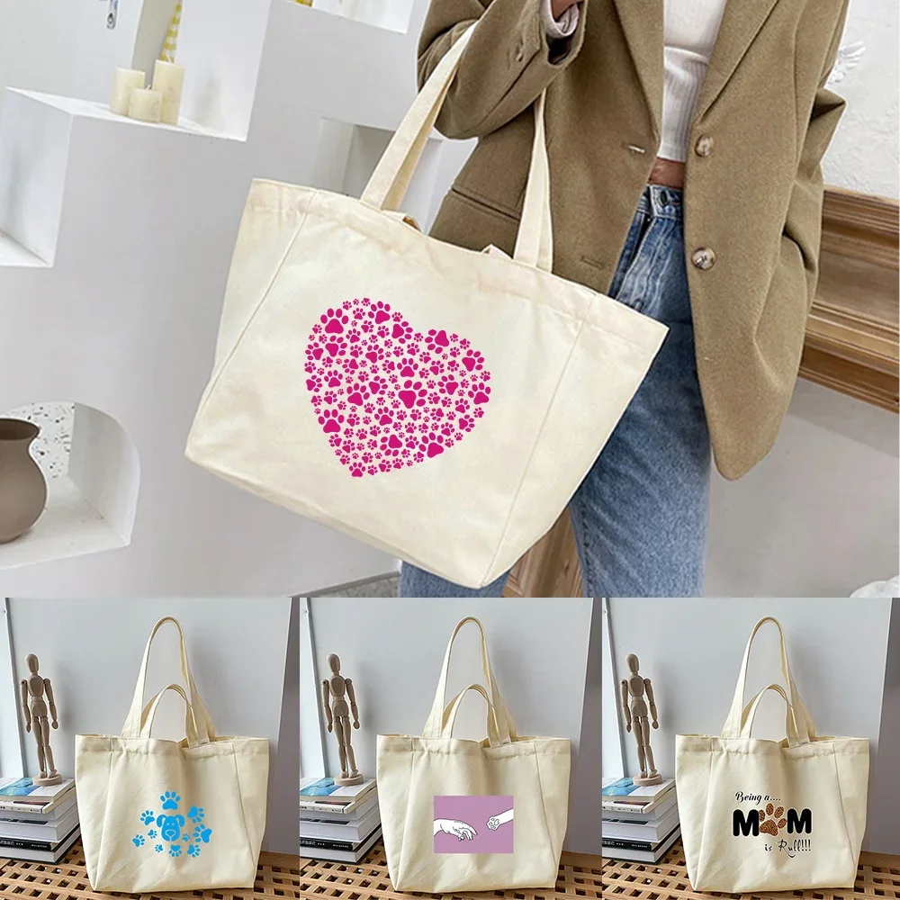 Canvas Shopping Bag Eco Reusable Foldable Shoulder Bag Footprints Printing Casual Tote Bag School Schoolbag Travel Handbag Women
Canvas Shopping Bag Eco Reusable Foldable Shoulder Bag Footprints Printing Casual Tote Bag School Schoolbag Travel Handbag Women