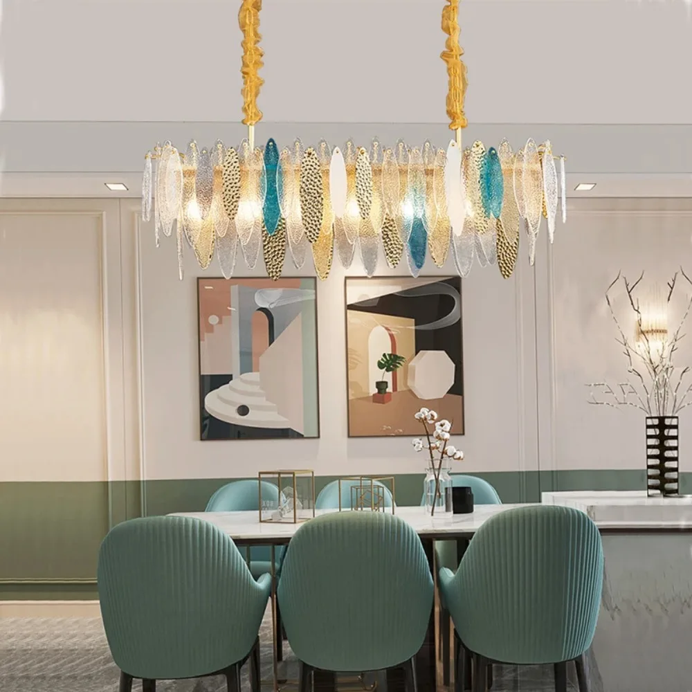 Artistic Ceiling Chandelier Blue Wave Glass LED New Hanging Lights for Ceiling Lustre Luxury Home Decor Lamps for Living Room
Artistic Ceiling Chandelier Blue Wave Glass LED New Hanging Lights for Ceiling Lustre Luxury Home Decor Lamps for Living Room