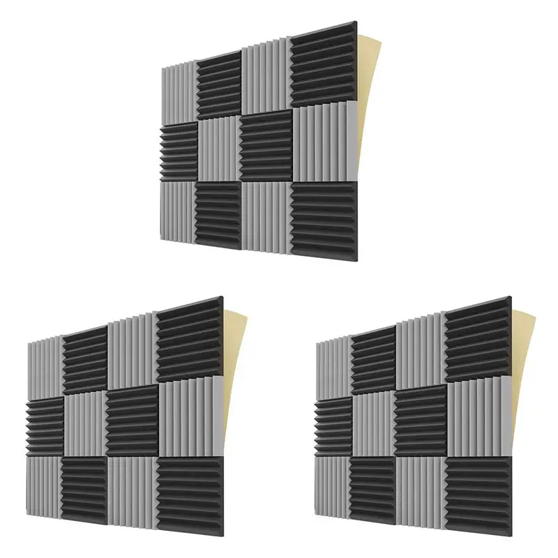 ABKV-36Pack Sound Proof Foam Panels With Self Adhesive,1X12x12in Acoustic Soundproof Wall Panels For Gaming&Studio,Black&Gray
ABKV-36Pack Sound Proof Foam Panels With Self Adhesive,1X12x12in Acoustic Soundproof Wall Panels For Gaming&Studio,Black&Gray