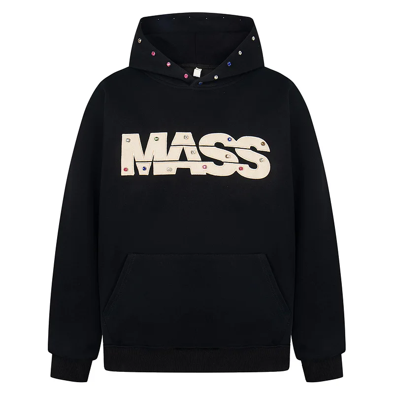 Мужские толстовки в стиле хип-хоп большого размера со стразами, модные свободные топы в стиле Vibe Y2K, топы с капюшоном и вышивкой
Мужские толстовки в стиле хип-хоп большого размера со стразами, модные свободные топы в стиле Vibe Y2K, топы с капюшоном и вышивкой