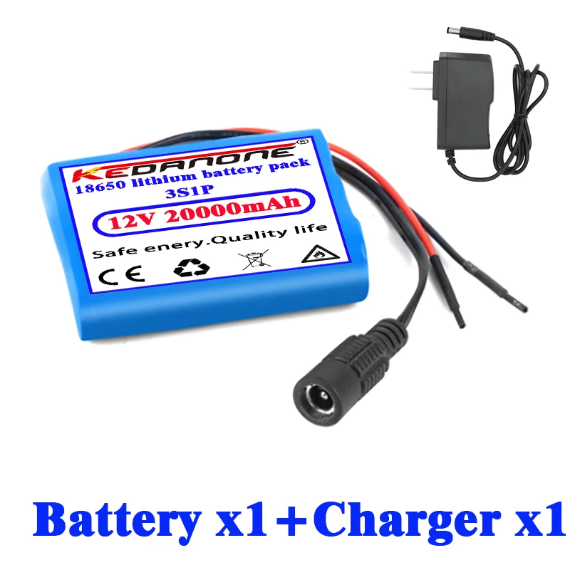 New 12V 20000mAh 3S1P 18650 Lithium Ion Rechargeable Battery Pack 12.6V Protection Board Included with Charger
New 12V 20000mAh 3S1P 18650 Lithium Ion Rechargeable Battery Pack 12.6V Protection Board Included with Charger