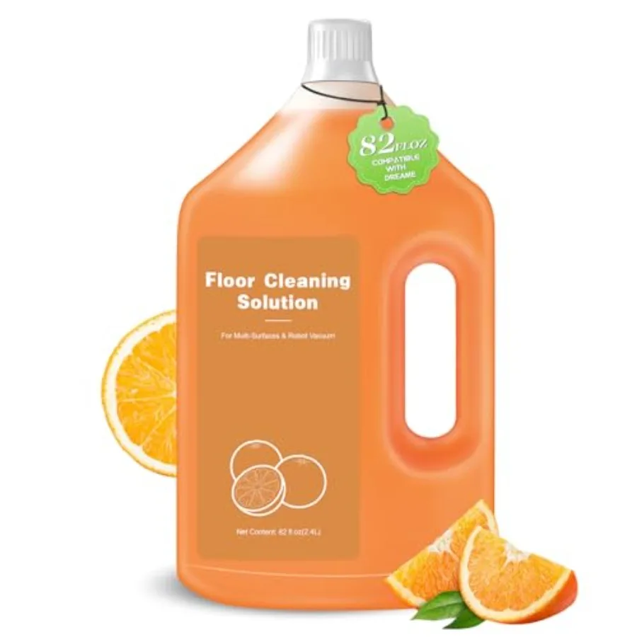 2.4 L Orange oor Cleaning Solution Compatible with Dreame Cleaning Solution - Low Foam, Subtly Fragrant Floor Cleaner for All W
2.4 L Orange oor Cleaning Solution Compatible with Dreame Cleaning Solution - Low Foam, Subtly Fragrant Floor Cleaner for All W
