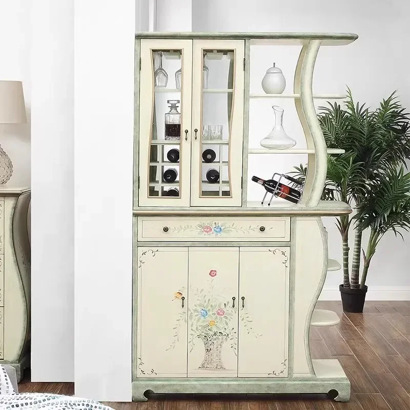 B Solid wood painted wine cabinet, living room double door display, old storage storage side cabinet
B Solid wood painted wine cabinet, living room double door display, old storage storage side cabinet