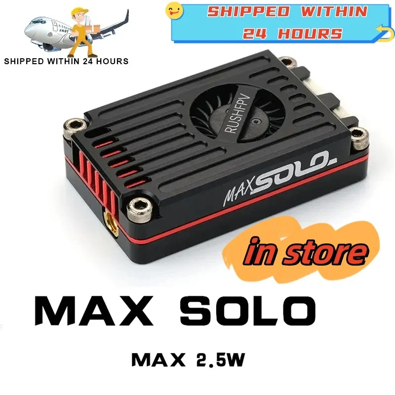 High Power 48CH RUSH TANK MAX SOLO 5.8GHz 2.5W VTX Video Transmitter with CNC shell for RC FPV Long Range Fixed-wing Drones DIY
High Power 48CH RUSH TANK MAX SOLO 5.8GHz 2.5W VTX Video Transmitter with CNC shell for RC FPV Long Range Fixed-wing Drones DIY
