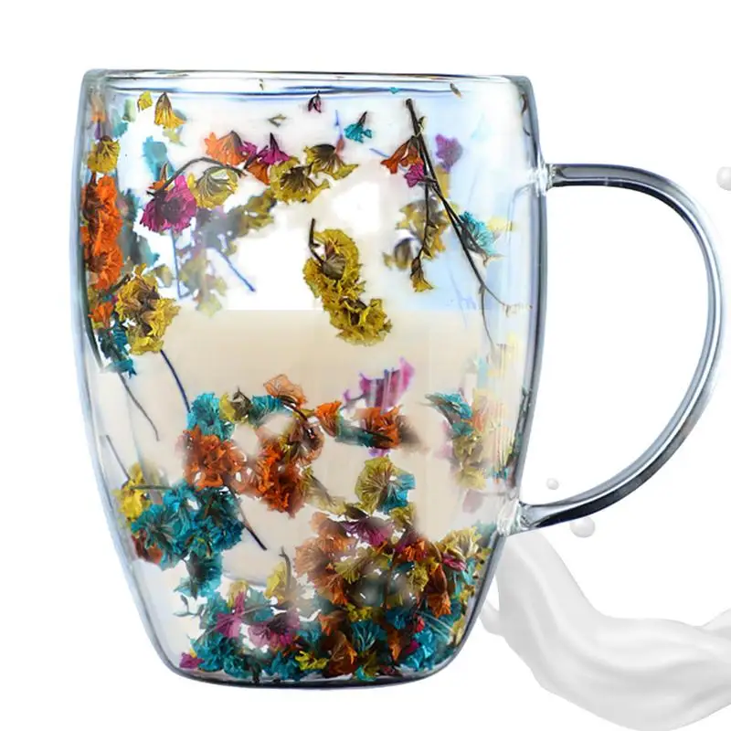 Dried Flower Double Wall Clear Glass Coffee Mugs Dried Flower Decorated Coffee Cup Milk Mug Heat Insulation Coffee Cup 350ml
Dried Flower Double Wall Clear Glass Coffee Mugs Dried Flower Decorated Coffee Cup Milk Mug Heat Insulation Coffee Cup 350ml