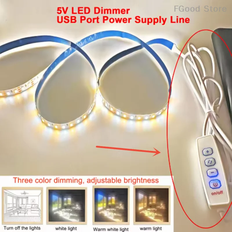 1pcs USB 5V LED Dimmer Power Supply Line Tri-color Dimming External Switch 1.5M 4-Key Controller Cable Brightness Adjustable
1pcs USB 5V LED Dimmer Power Supply Line Tri-color Dimming External Switch 1.5M 4-Key Controller Cable Brightness Adjustable