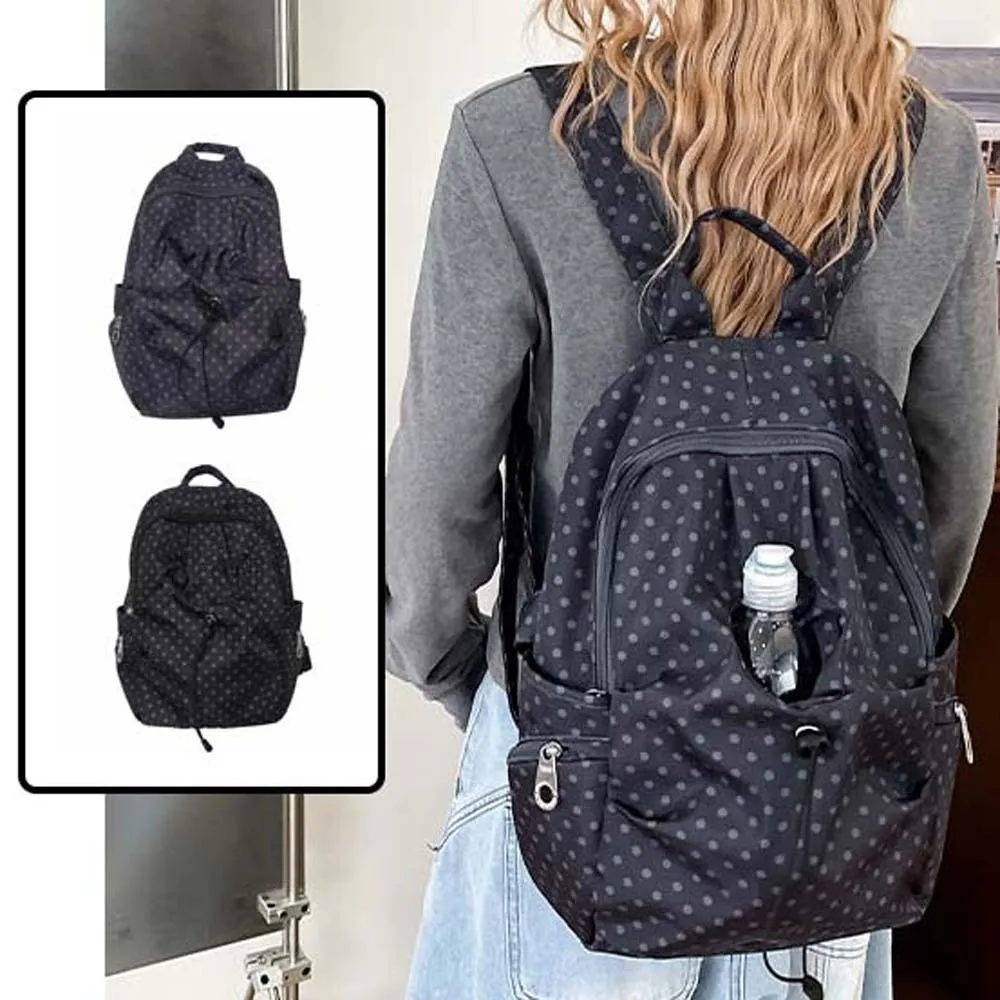 Anti-splash Water Polka Dot Nylon Backpack Spacious Lightweight Student School Bag Drawstring Multi-Pocket Travel Daypack
Anti-splash Water Polka Dot Nylon Backpack Spacious Lightweight Student School Bag Drawstring Multi-Pocket Travel Daypack
