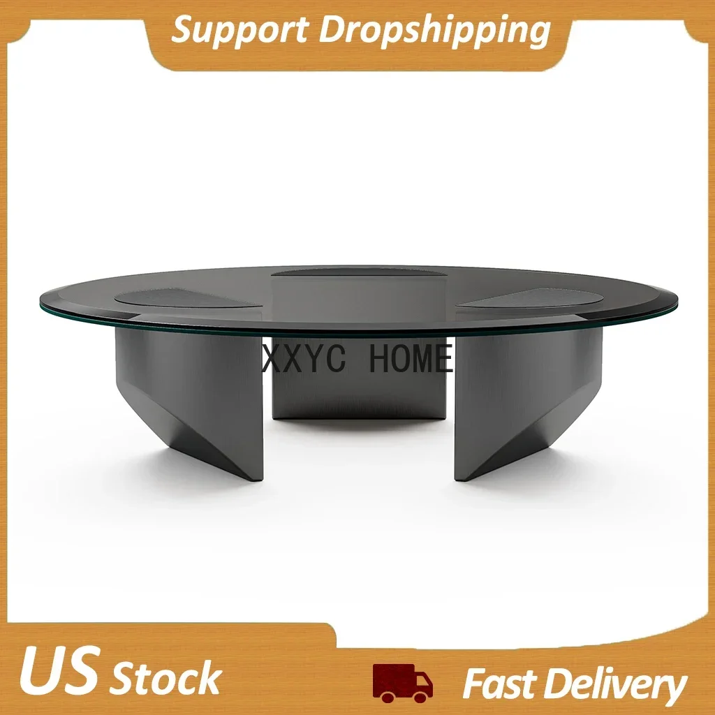 Round Glass Coffee Table Wedge Table Modern Coffee with Tempered Glass Top End Table Heavy Duty Steel Legs
Round Glass Coffee Table Wedge Table Modern Coffee with Tempered Glass Top End Table Heavy Duty Steel Legs
