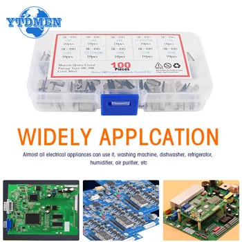10 Werte * 10 stücke = 100 stücke Quarz resonator smd Kristall oszillator Kit 4mhz 6mhz 8mhz 12mhz 16mhz 24mhz 25mhz 48mhz HC-49S oszillator
