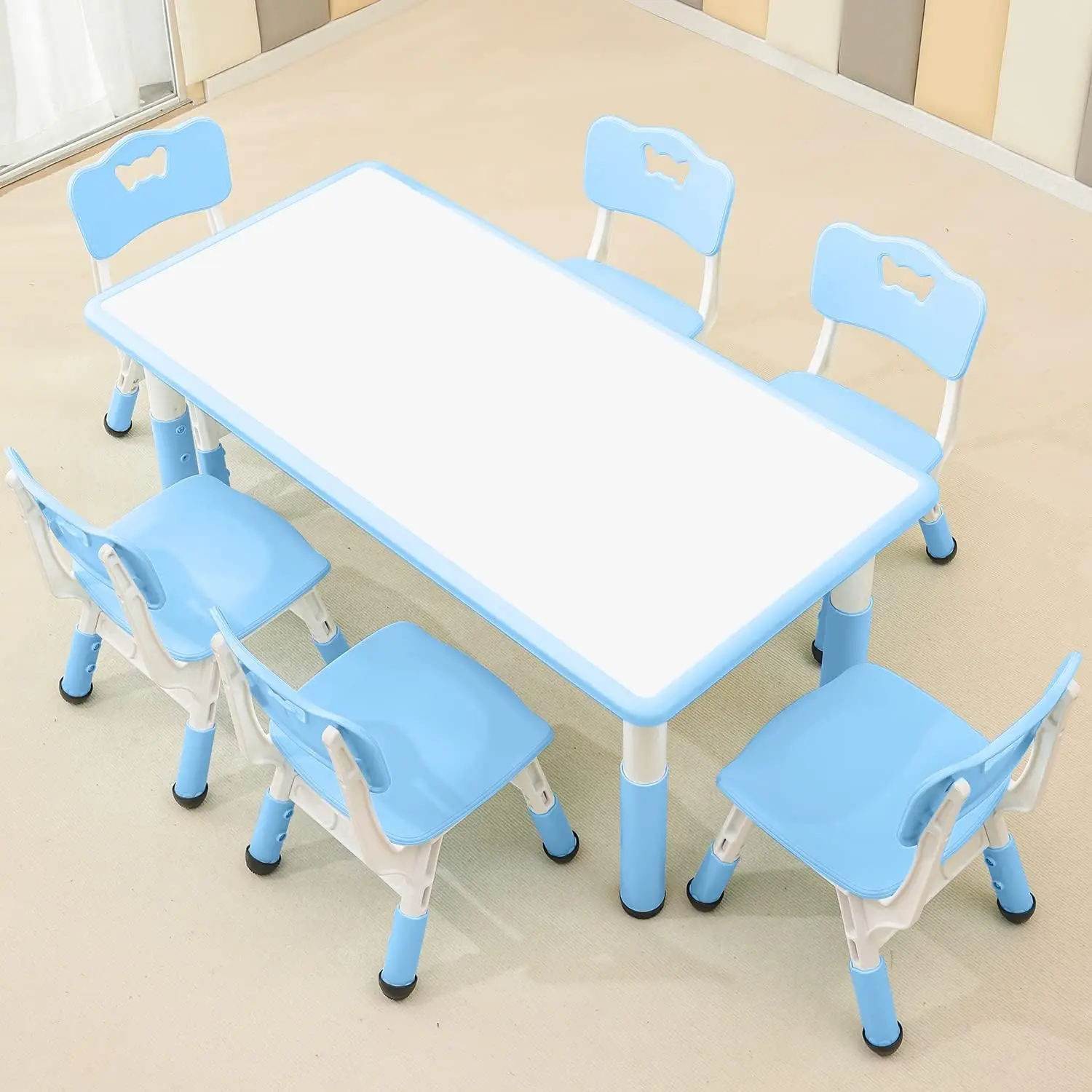 Children's Table and Chair Set Suitable for Boys and Girls Age 2-12 Height Adjustable Table top Can be Painted with 6 Seats Suit
Children's Table and Chair Set Suitable for Boys and Girls Age 2-12 Height Adjustable Table top Can be Painted with 6 Seats Suit