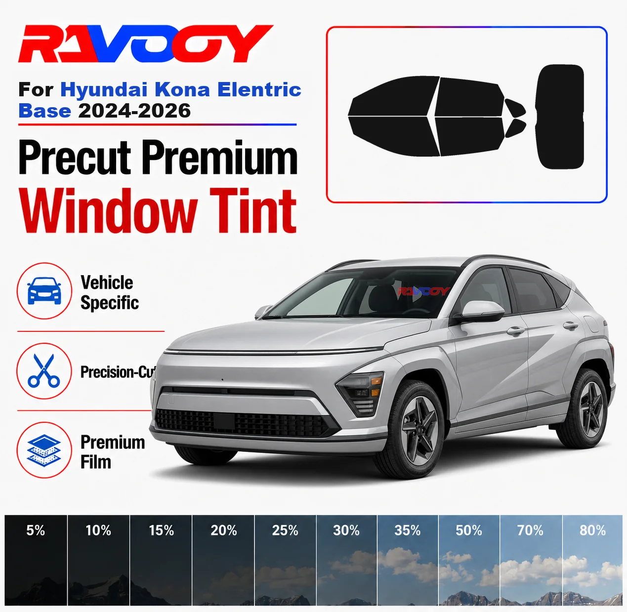 Premium Precut Window Tint Kit Front Rear Windows Rear Windshield For Hyundai Kona Elentric Base 2024-2026 Nano Ceramic Film
Premium Precut Window Tint Kit Front Rear Windows Rear Windshield For Hyundai Kona Elentric Base 2024-2026 Nano Ceramic Film