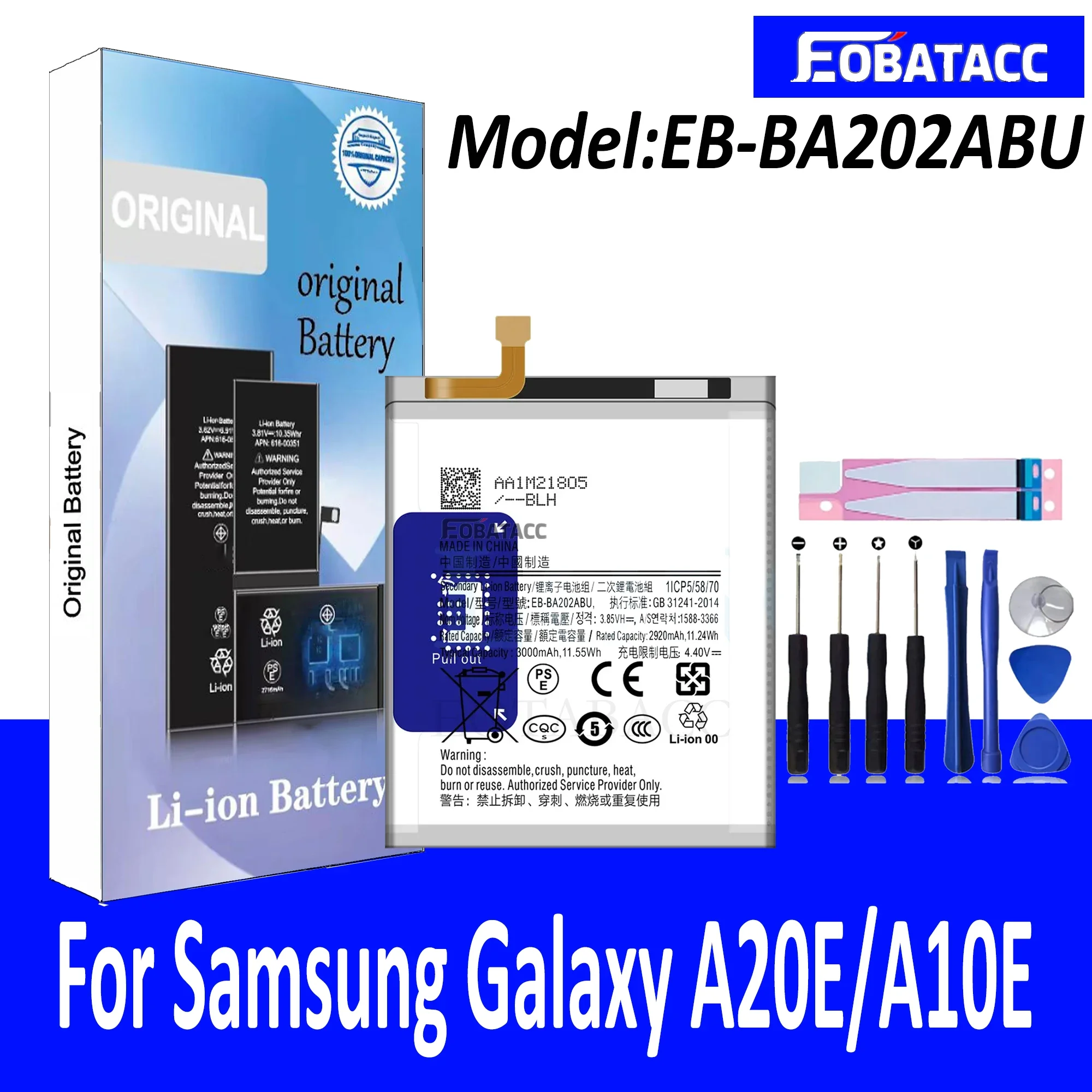 EOATABACC Brand New EB-BA202ABU Replacement Battery For Samsung Galaxy A20E/A10E Batteries Tools
EOATABACC Brand New EB-BA202ABU Replacement Battery For Samsung Galaxy A20E/A10E Batteries Tools