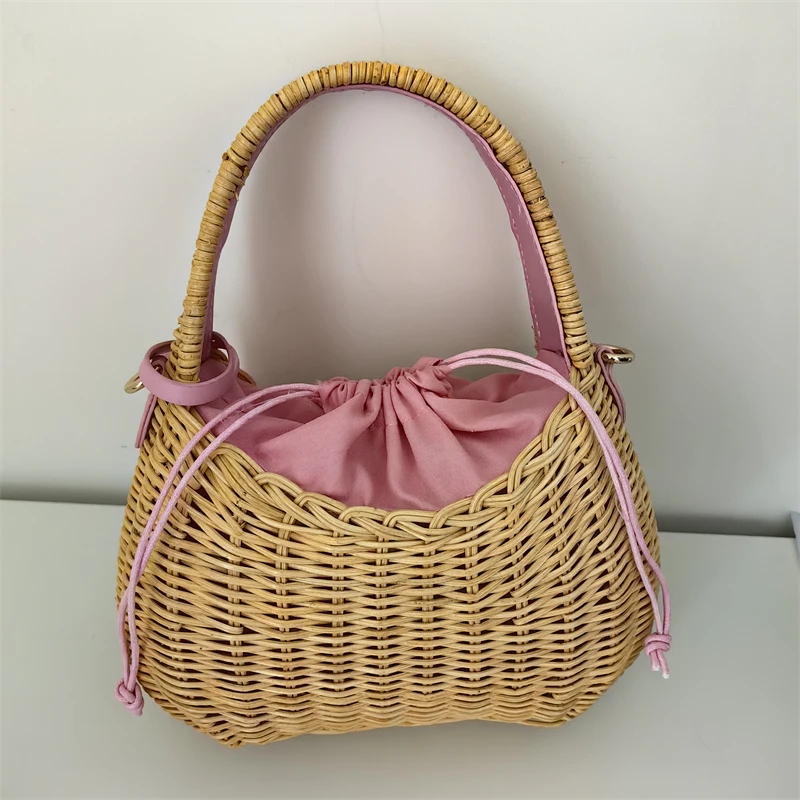 Summer Trend Design Willow Woven Handbag New Casual Handmade Woven Rattan Women's Vacation Beach Drawstring Crossbody Bag
Summer Trend Design Willow Woven Handbag New Casual Handmade Woven Rattan Women's Vacation Beach Drawstring Crossbody Bag