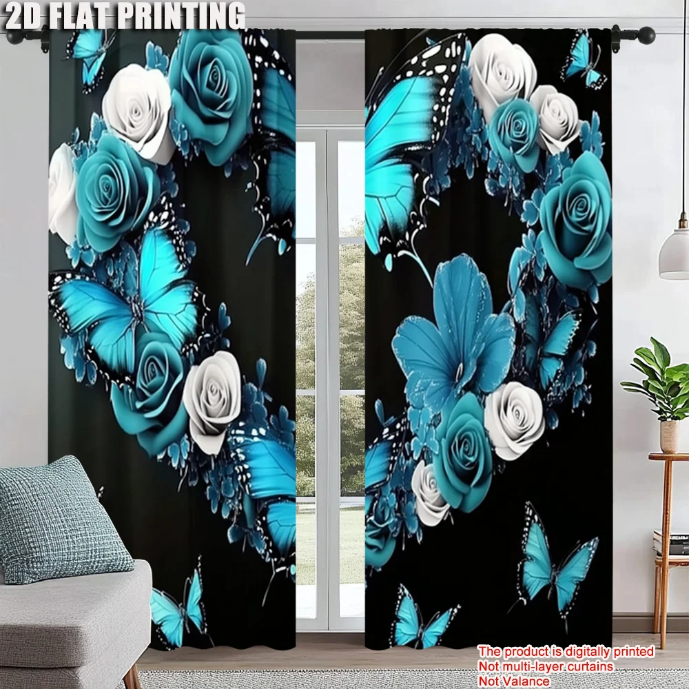 2Pcs Butterfly Printed Curtains Decorative Window Drapes Window Treatments For Bedroom Living Room Home Decoration Room
2Pcs Butterfly Printed Curtains Decorative Window Drapes Window Treatments For Bedroom Living Room Home Decoration Room