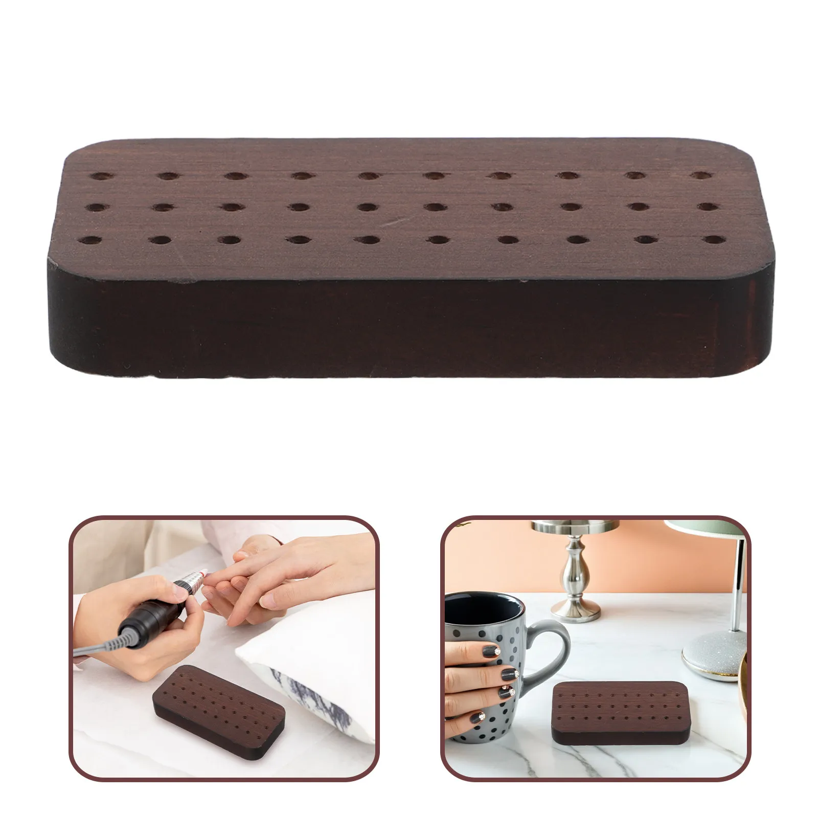 2Pcs Nail Drill Bit Holder Wooden 30-Hole Organizer Walnut Color Desktop Manicure Drill Storage Box Nail Tech Tool Case
2Pcs Nail Drill Bit Holder Wooden 30-Hole Organizer Walnut Color Desktop Manicure Drill Storage Box Nail Tech Tool Case