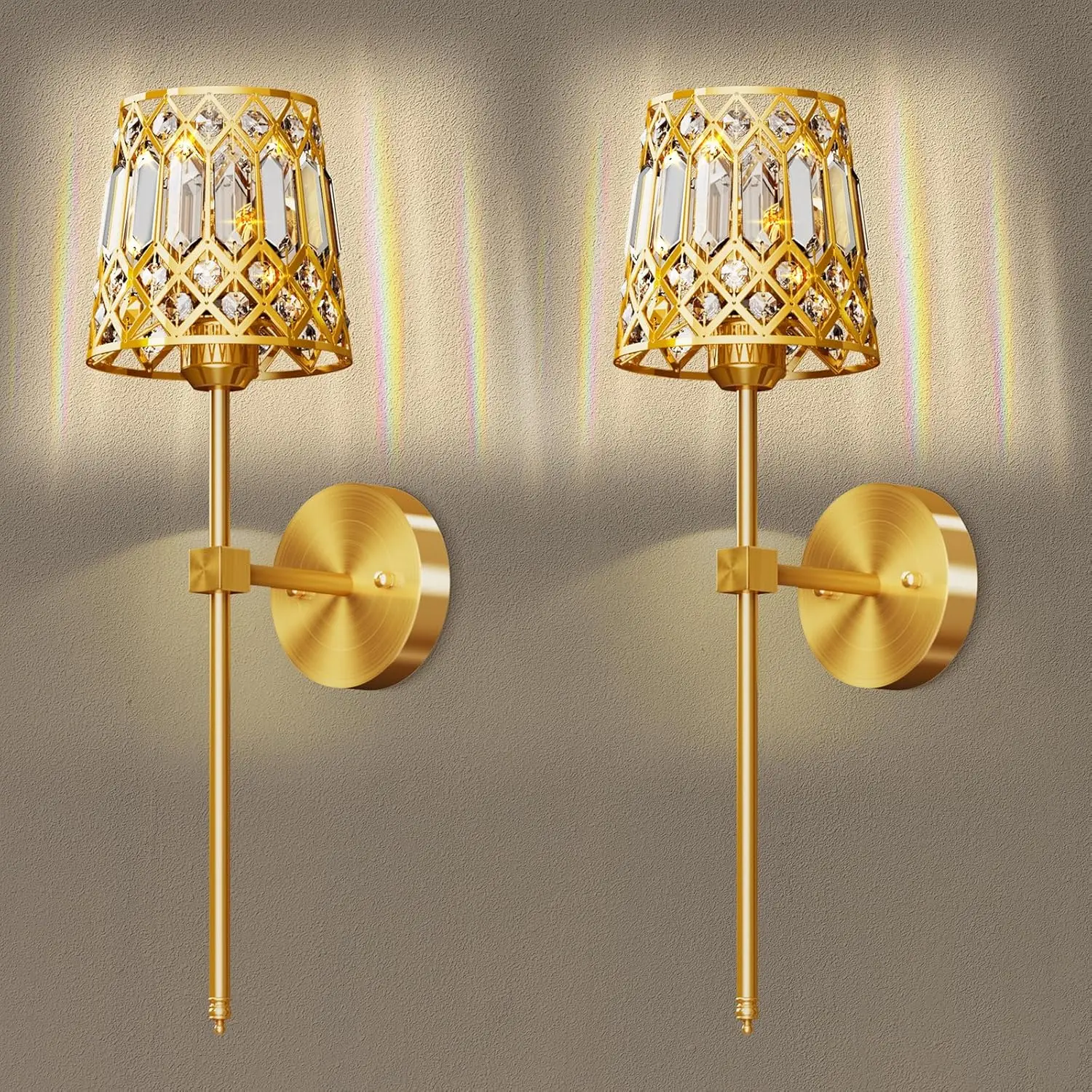 Battery Wall Sconces Set of 2, Crystal Rechargeable Wireless Lights with Remote, Dimmable 12 RGB & 3CCT for Home Decor
Battery Wall Sconces Set of 2, Crystal Rechargeable Wireless Lights with Remote, Dimmable 12 RGB & 3CCT for Home Decor
