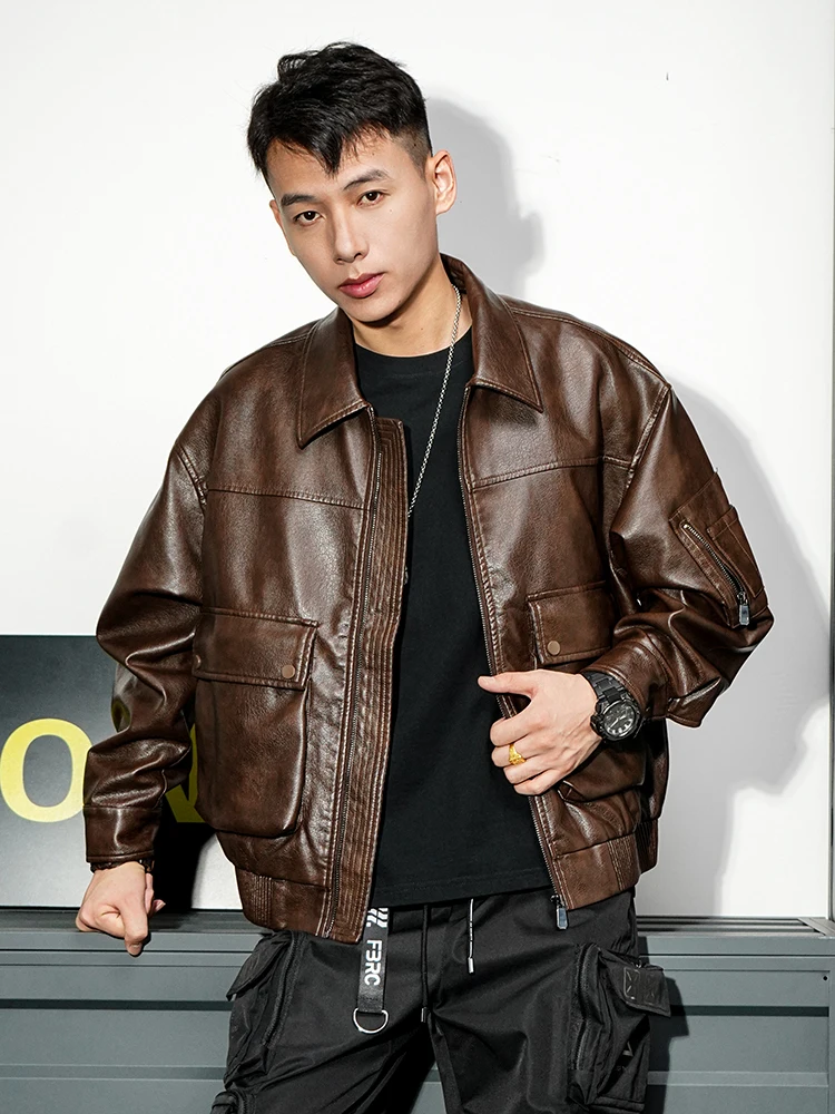 Высококачественная повседневная кожаная куртка в американском стиле ретро, мужская весенне-осенняя свободная посадка Faion Urban Sle Long Sve на молнии
Высококачественная повседневная кожаная куртка в американском стиле ретро, мужская весенне-осенняя свободная посадка Faion Urban Sle Long Sve на молнии