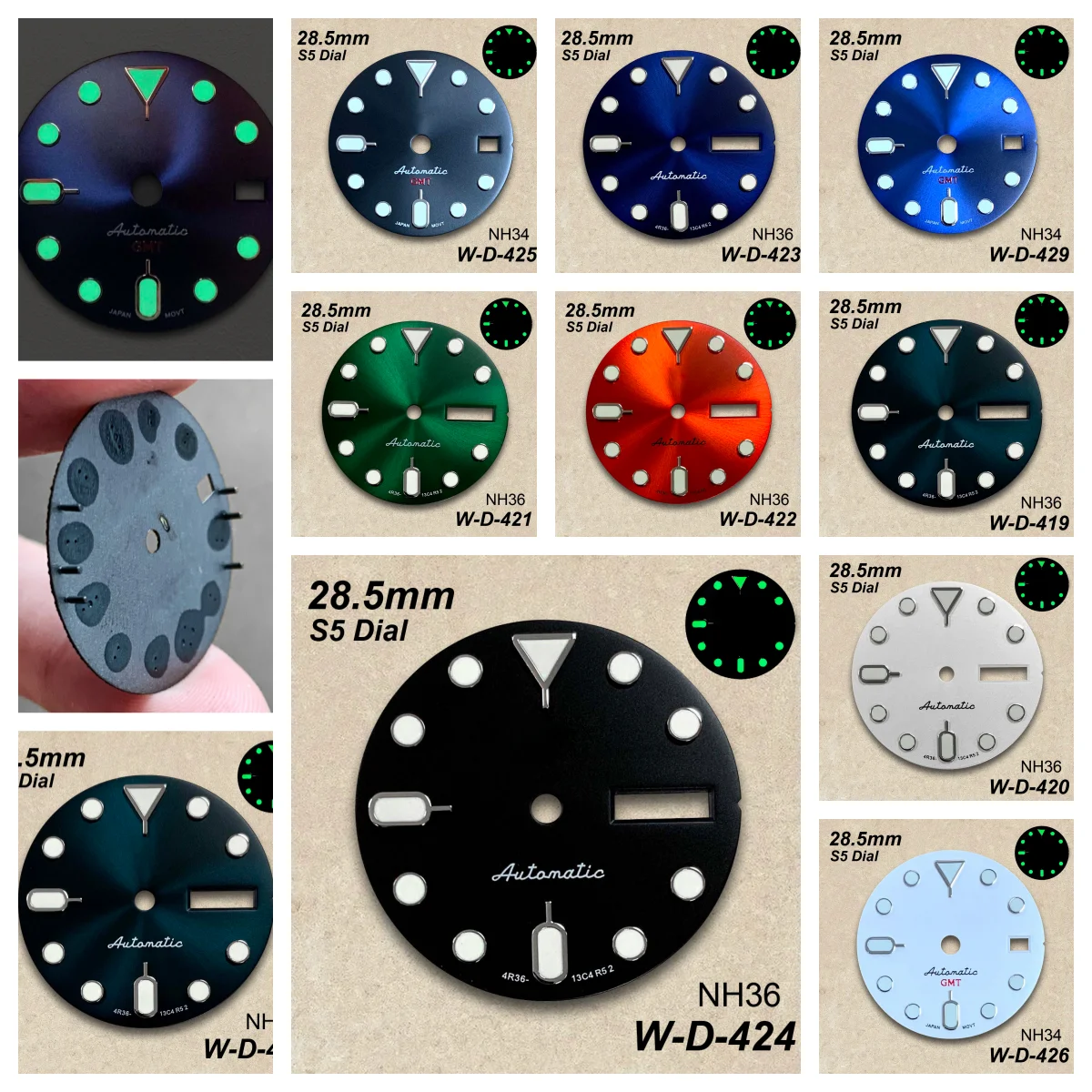 28.5mm S5 Logo SKX007 Dial Fit NH36/4R36 Movement Green Luminous High-Quality Dual Calendar Dial Watch Modification Accessories
28.5mm S5 Logo SKX007 Dial Fit NH36/4R36 Movement Green Luminous High-Quality Dual Calendar Dial Watch Modification Accessories